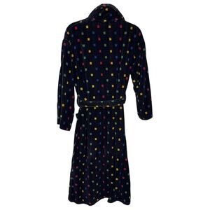 Vintage Pretti of Italy Men's Long Robe OS Black Knit Tie Belt Cotton Terry